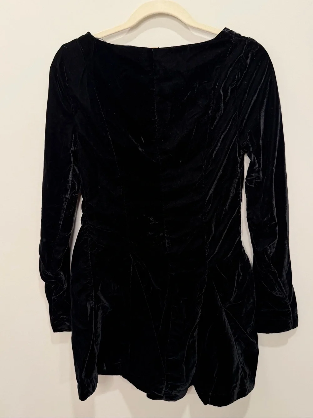 Free People Linney Velvet Minidress Black NWT Size 6